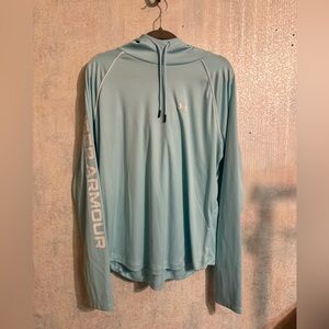 UNDER ARMOUR Women's Graphic Activewear Hoodie Light Blue SIZE: XL